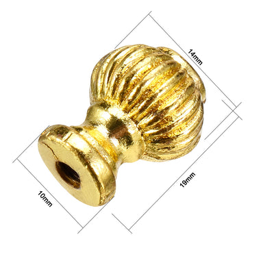 Harfington 14mmx19mm Gift Jewelry Box Single Hole Round Knobs Pull Handles Gold Tone 10pcs