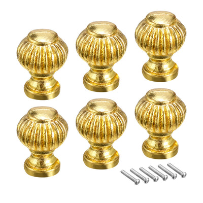 Harfington 14mmx19mm Gift Jewelry Box Single Hole Round Knobs Pull Handles Gold Tone 6pcs