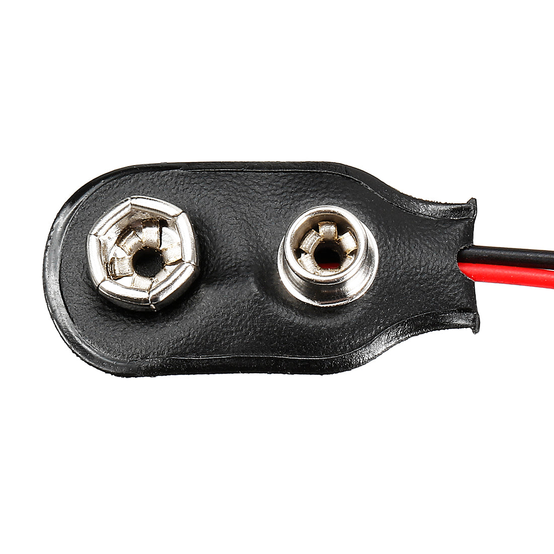 Harfington 14pcs DC 9V Battery Clip I-Type Buckle Connector Faux Leather Housing Lead Wire 14.5cm Length