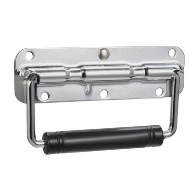 Harfington 136mmx40mm Iron Spray-Paint Toolbox Case Chest Ring Pull Handle Silver Tone