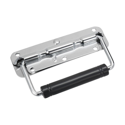 Harfington 136mmx40mm Iron Spray-Paint Toolbox Case Chest Ring Pull Handle Silver Tone
