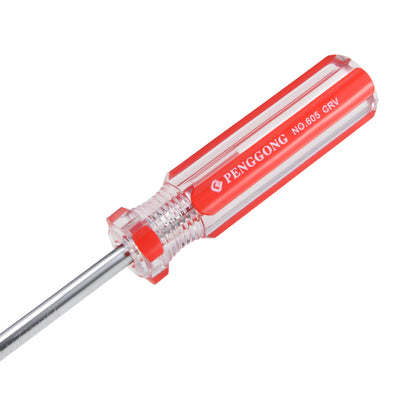 Harfington Magnetic  Phillips Screwdriver with Round Shaft Clear Red Handle
