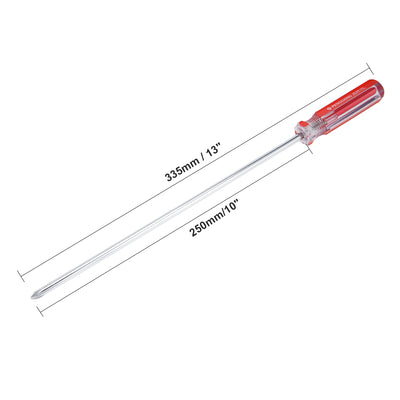 Harfington Magnetic  Phillips Screwdriver with Round Shaft Clear Red Handle