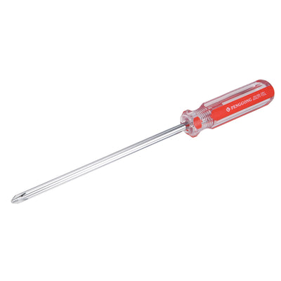 Harfington Magnetic  Phillips Screwdriver with Round Shaft Clear Red Handle