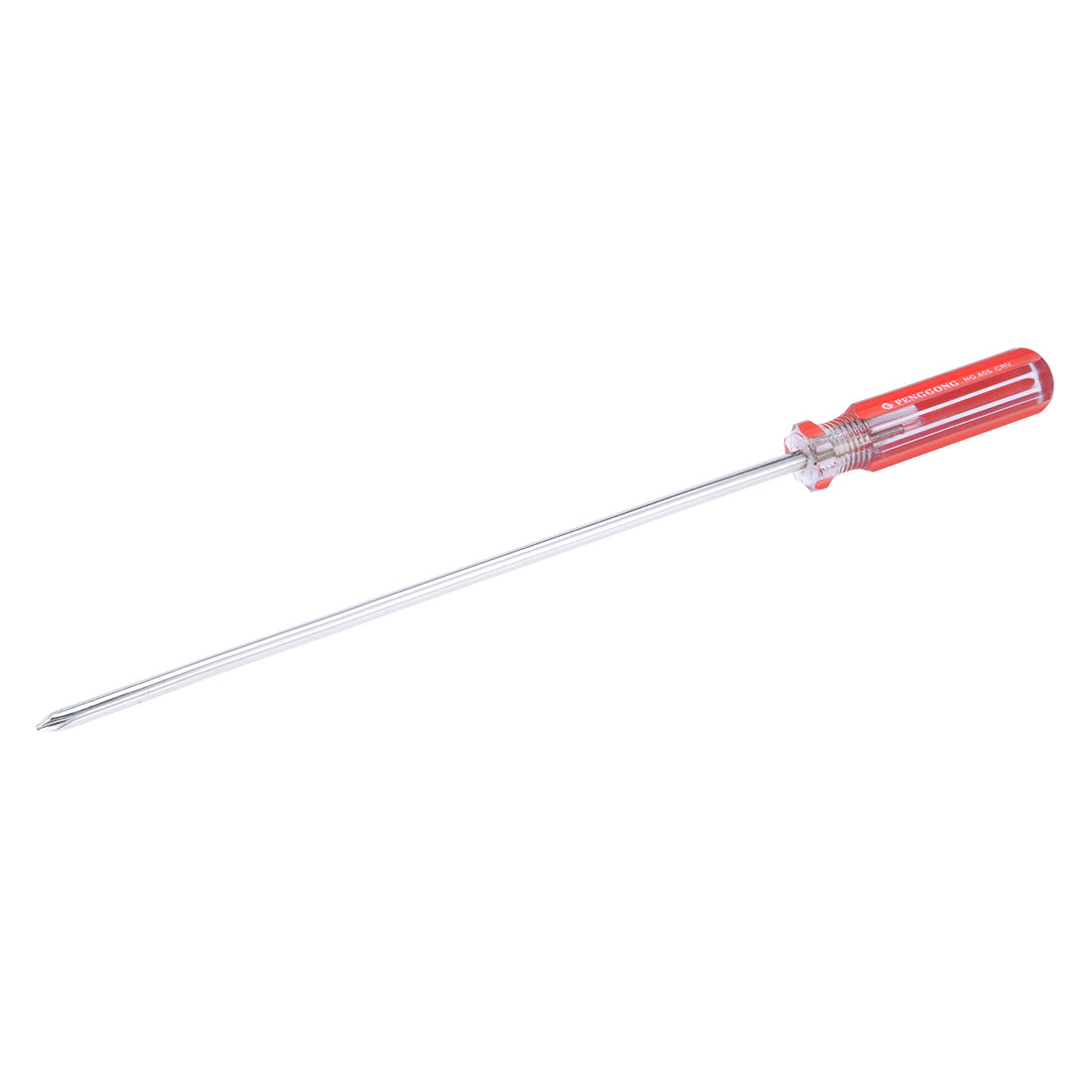 Harfington Magnetic  Phillips Screwdriver with Round Shaft Clear Red Handle