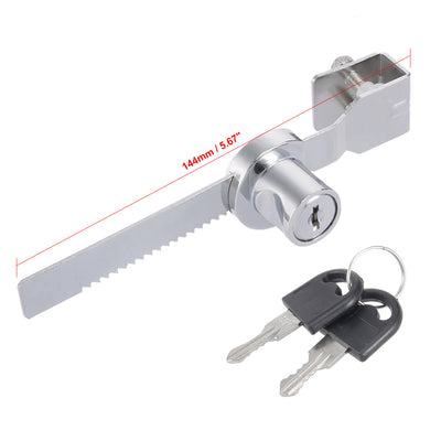 Harfington 144mm Zinc Alloy Chrome Plated Ratchet Showcase Glass Cabinet Lock , Keyed Alike