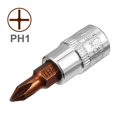 Harfington 2Pcs 1/4-Inch Drive PH1 phillips Bit Socket, S2 Steel