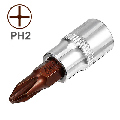Harfington 2Pcs 1/4-Inch Drive PH2 phillips Bit Socket, S2 Steel
