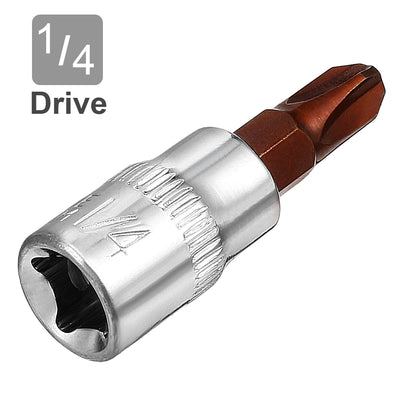 Harfington 2Pcs 1/4-Inch Drive PH3 phillips Bit Socket, S2 Steel