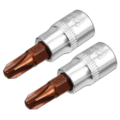 Harfington 2Pcs 1/4-Inch Drive PH3 phillips Bit Socket, S2 Steel