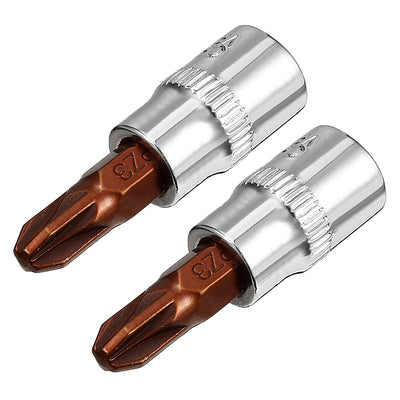 Harfington 2Pcs 1/4-Inch Drive PZ3 Screwdriver Bit Socket, S2 Steel