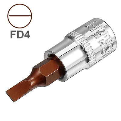 Harfington 2Pcs 1/4-Inch Drive FD4 Flat Bit Socket, S2 Steel