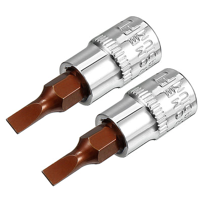 Harfington 2Pcs 1/4-Inch Drive FD4 Flat Bit Socket, S2 Steel