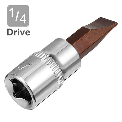 Harfington 2Pcs 1/4-Inch Drive FD7 Flat Bit Socket, S2 Steel