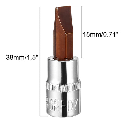 Harfington 2Pcs 1/4-Inch Drive FD7 Flat Bit Socket, S2 Steel