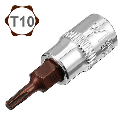 Harfington 2Pcs 1/4-Inch Drive T10 Torx Bit Socket, S2 Steel