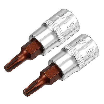 Harfington 2Pcs 1/4-Inch Drive T20 Torx Bit Socket, S2 Steel