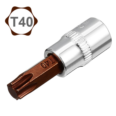 Harfington 2Pcs 1/4-Inch Drive T40 Torx Bit Socket, S2 Steel