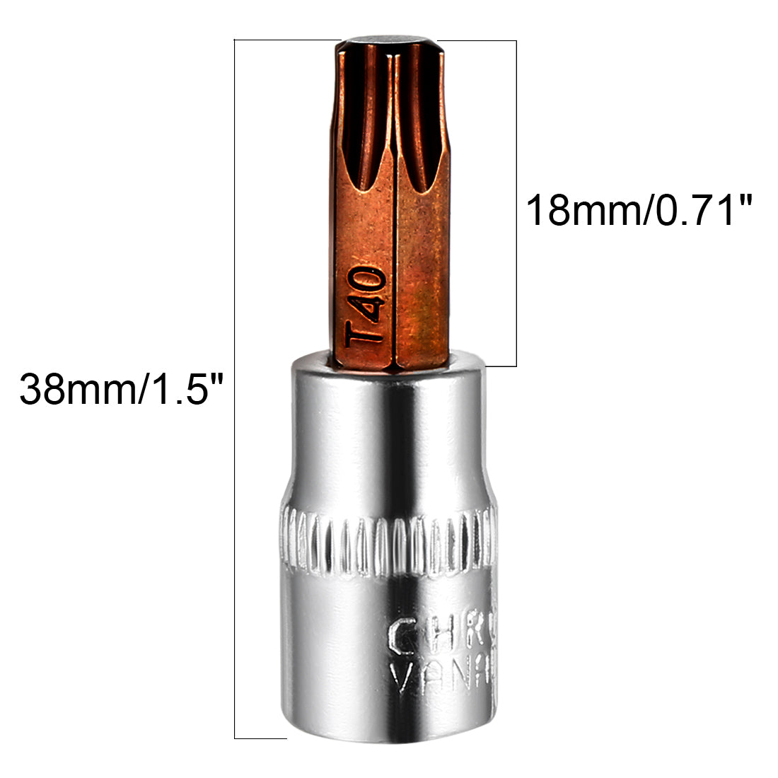 Harfington 2Pcs 1/4-Inch Drive T40 Torx Bit Socket, S2 Steel