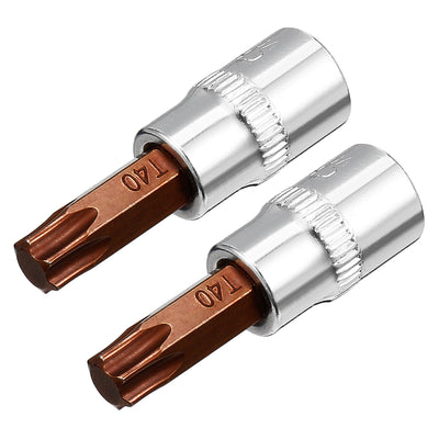 Harfington 2Pcs 1/4-Inch Drive T40 Torx Bit Socket, S2 Steel