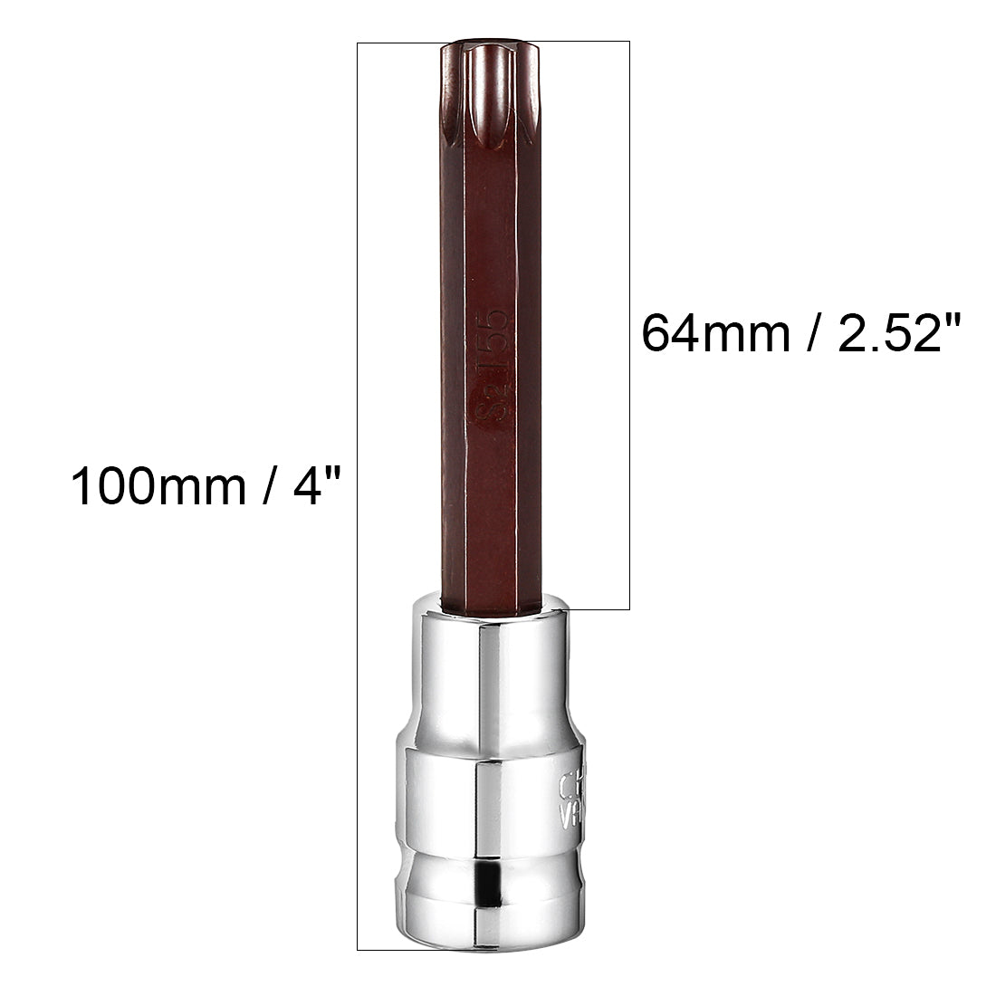 Harfington 1/2-Inch Drive T55 Torx Bit Extra Long Socket, S2 Steel