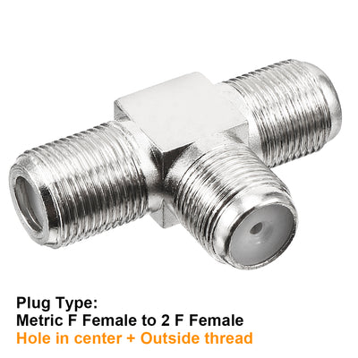 Harfington 15 Pcs Silver Tone BSP 3 Ways F Female Jack RF Coaxial Adapter Connector