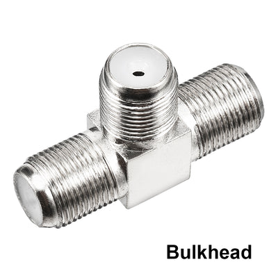 Harfington 15 Pcs Silver Tone BSP 3 Ways F Female Jack RF Coaxial Adapter Connector