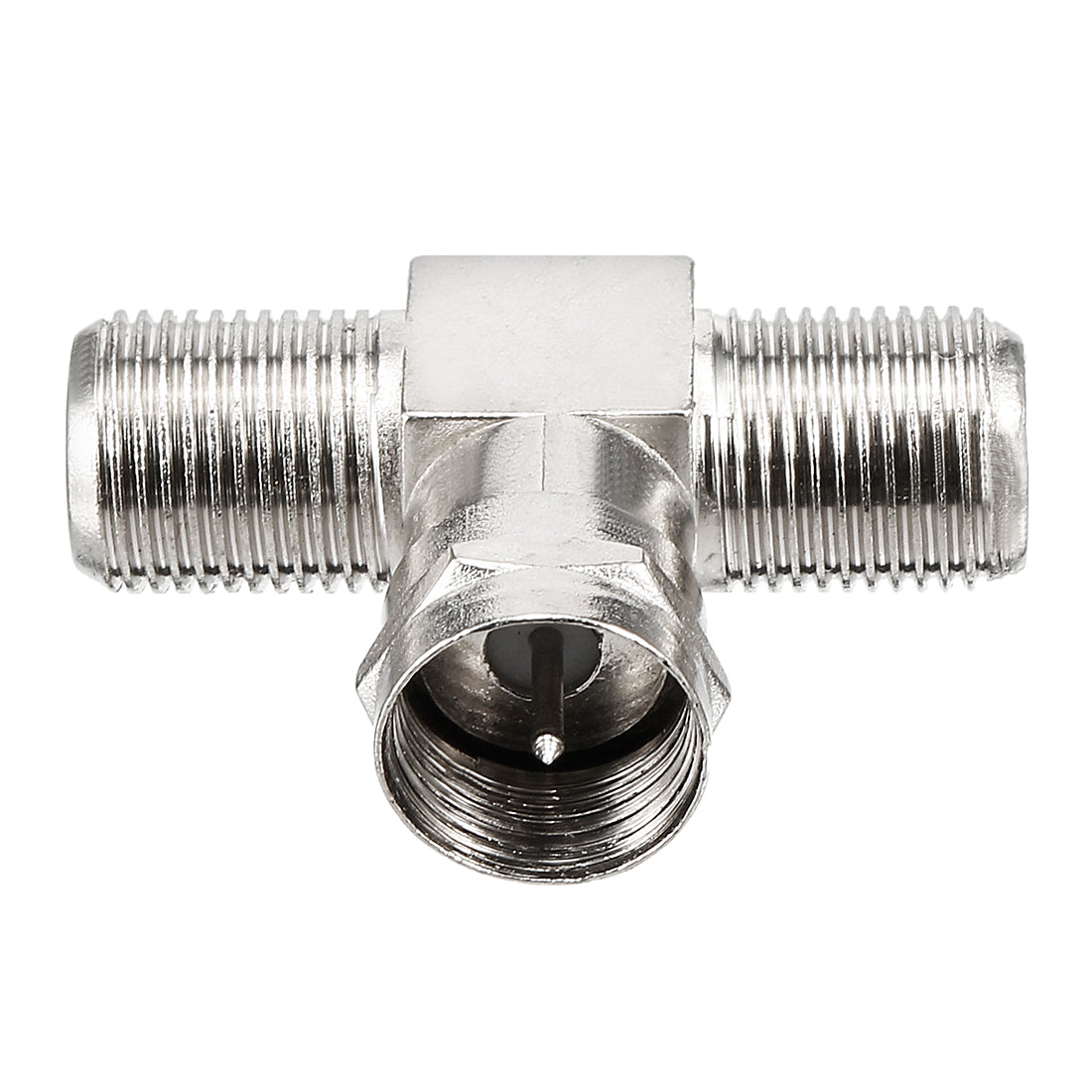 Harfington 15 Pcs Silver Tone BSP 3 Ways F Male to 2 F Female Jack RF Coaxial Adapter Connector