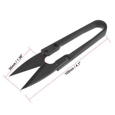 Harfington 2Pcs 4.1-inch Sewing Trimming Scissors Nipper Embroidery Thrum Yarn Fishing Thread Beading Cutter Black
