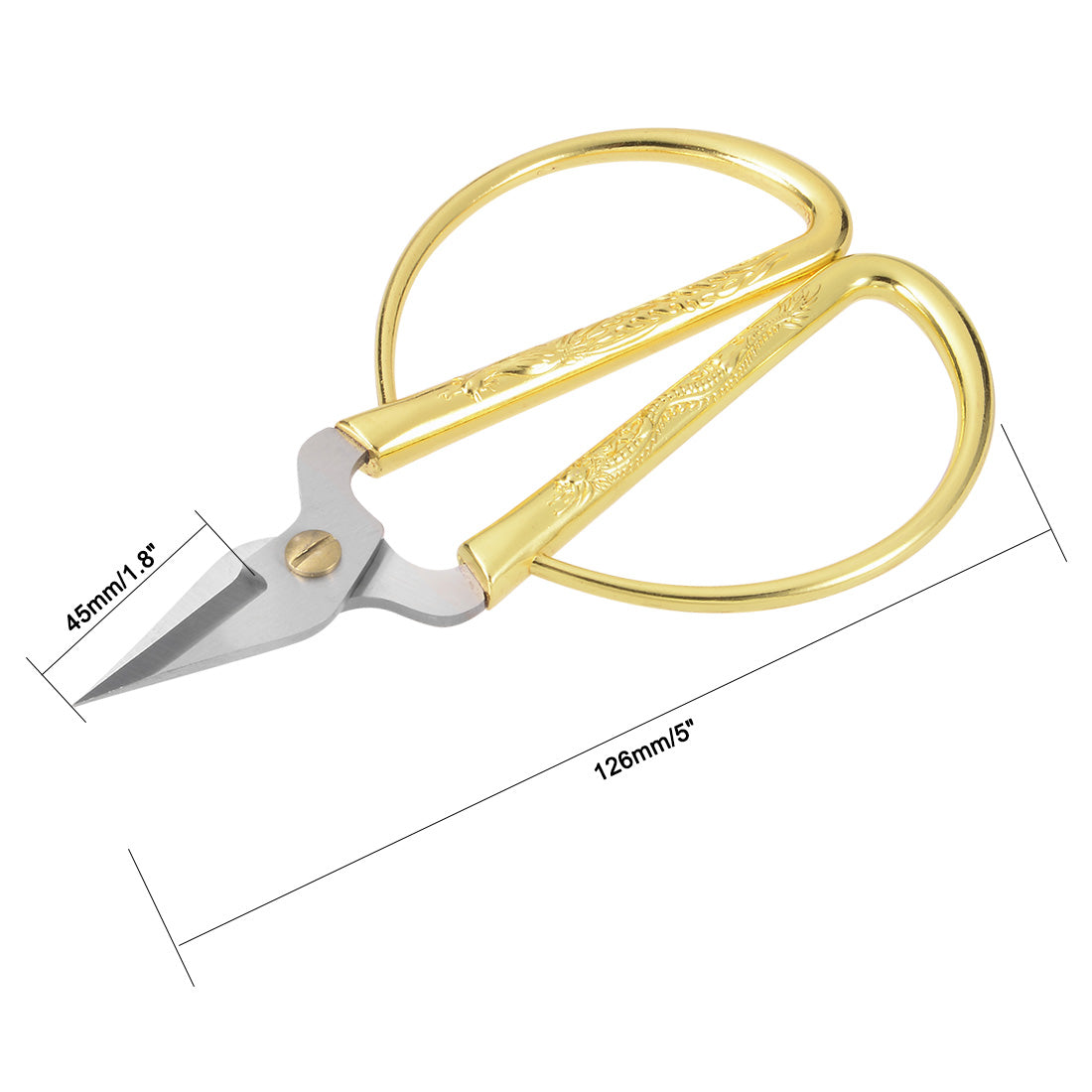 Harfington 5 Inch Stainless Steel Scissor for Office Home Cutting, Gold Tone Handle