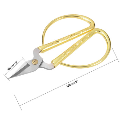 Harfington 5 Inch Stainless Steel Scissor for Office Home Cutting, Gold Tone Handle