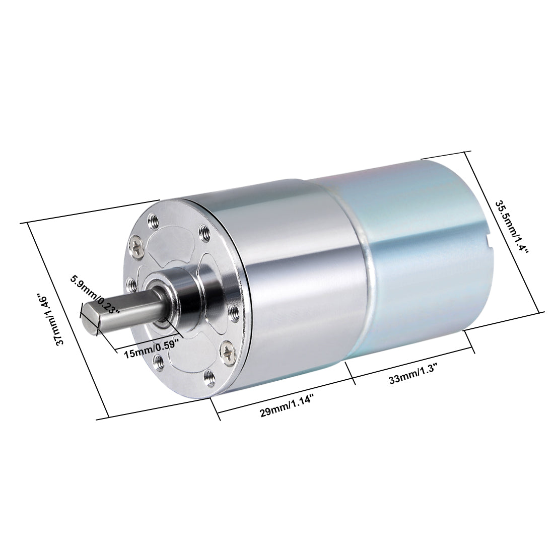 Harfington 12V DC 22 RPM Gear Motor High Torque Electric Reduction Gearbox Centric Output Shaft