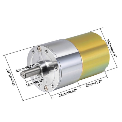 Harfington 12V DC 205 RPM Gear Motor High Torque Electric Reduction Gearbox Output Shaft