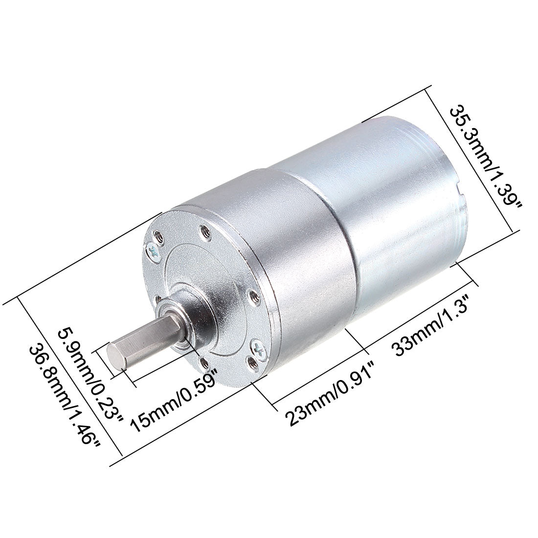 Harfington 12V DC 285 RPM Gear Motor High Torque Electric Reduction Gearbox Eccentric Output D Shaft