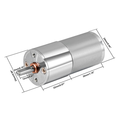 Harfington 12V DC 50 RPM Gear Motor High Torque Electric Reduction Gearbox Centric Output Shaft
