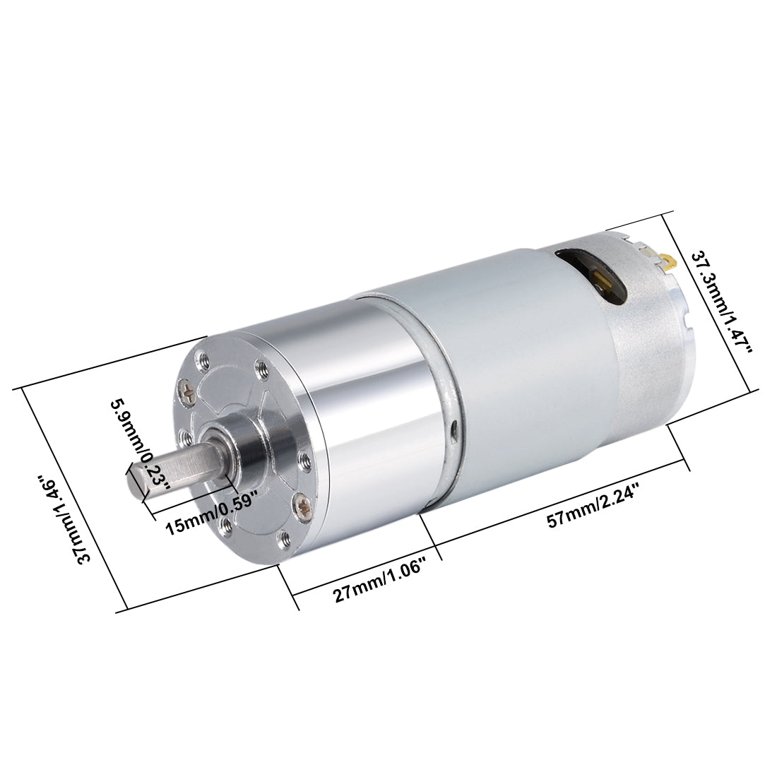 Harfington 12V DC 220 RPM Gear Motor High Torque Electric Reduction Gearbox Centric Output D Shaft