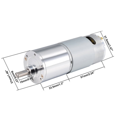 Harfington 12V DC 10 RPM Gear Motor High Torque Electric Reduction Gearbox Eccentric Output Shaft
