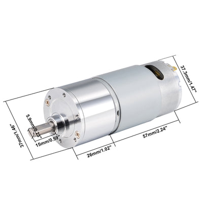 Harfington 12V DC 310 RPM Gear Motor High Torque Reduction Gearbox Eccentric Output D Shaft