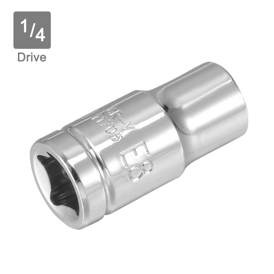 Harfington 2Pcs 1/4-inch Drive E8 External Torx Shallow Socket, Cr-V Steel