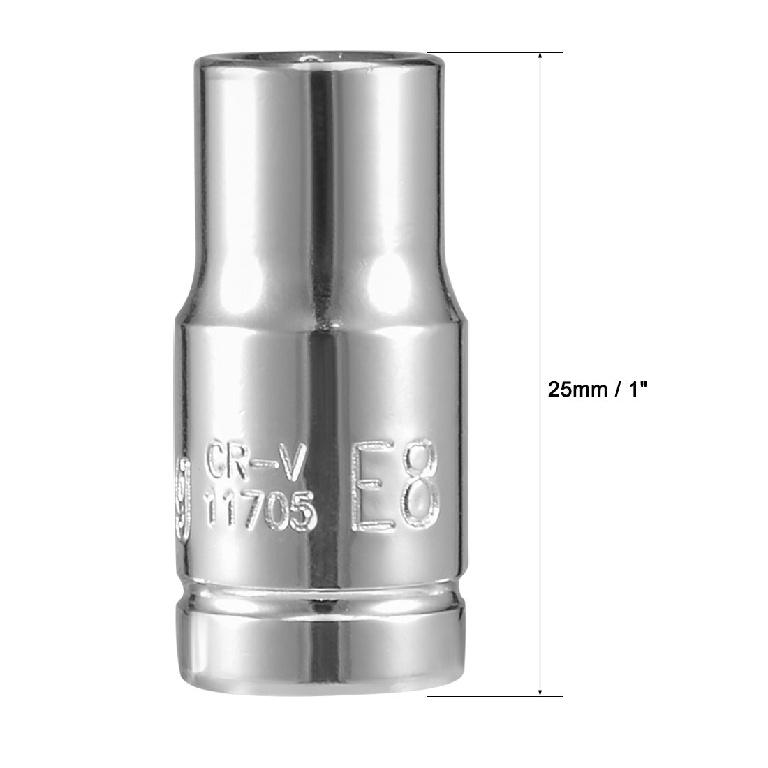 Harfington 2Pcs 1/4-inch Drive E8 External Torx Shallow Socket, Cr-V Steel