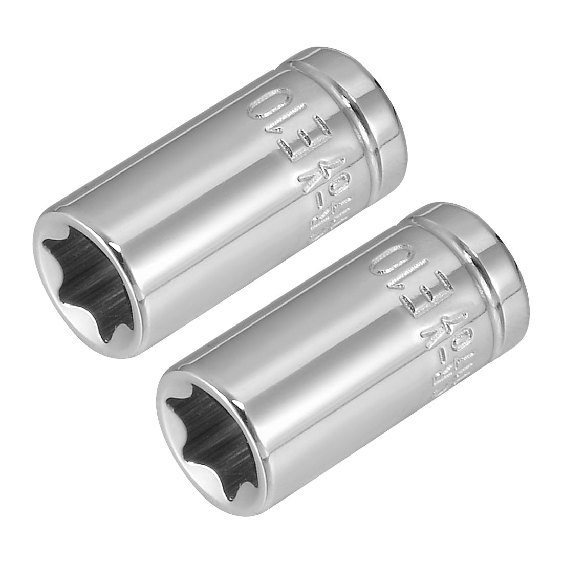 Harfington 2Pcs 1/4-inch Drive E10 External Torx Shallow Socket, Cr-V Steel
