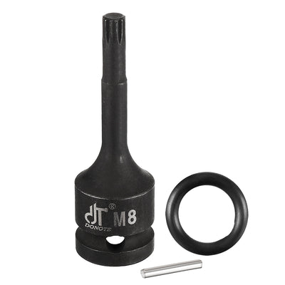 Harfington Impact Triple Square Spline Bit Socket, Metric Cr-Mo Steel with O-Ring and Dowel Pin
