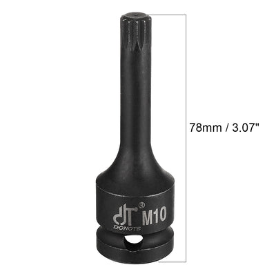Harfington Impact Triple Square Spline Bit Socket, Metric Cr-Mo Steel with O-Ring and Dowel Pin