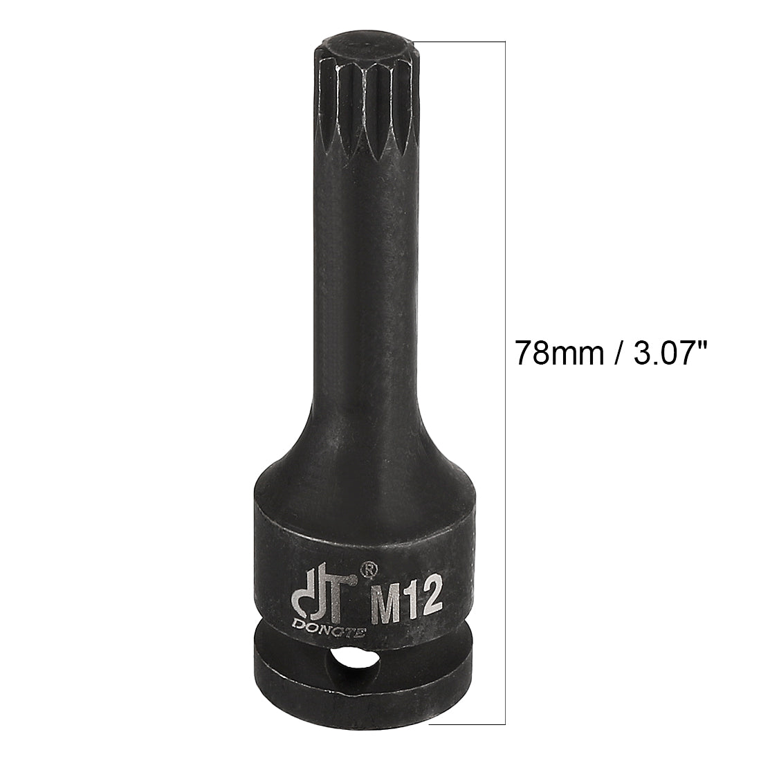 Harfington Impact Triple Square Spline Bit Socket, Metric Cr-Mo Steel with O-Ring and Dowel Pin