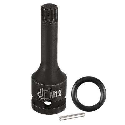 Harfington Impact Triple Square Spline Bit Socket, Metric Cr-Mo Steel with O-Ring and Dowel Pin