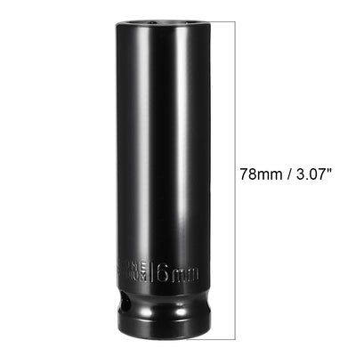 Harfington 1/2-Inch Drive by Deep Impact Socket, Cr-V, 6-Point, Metric