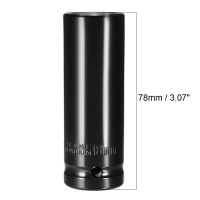 Harfington 1/2-Inch Drive by Deep Impact Socket, Cr-V, 6-Point, Metric