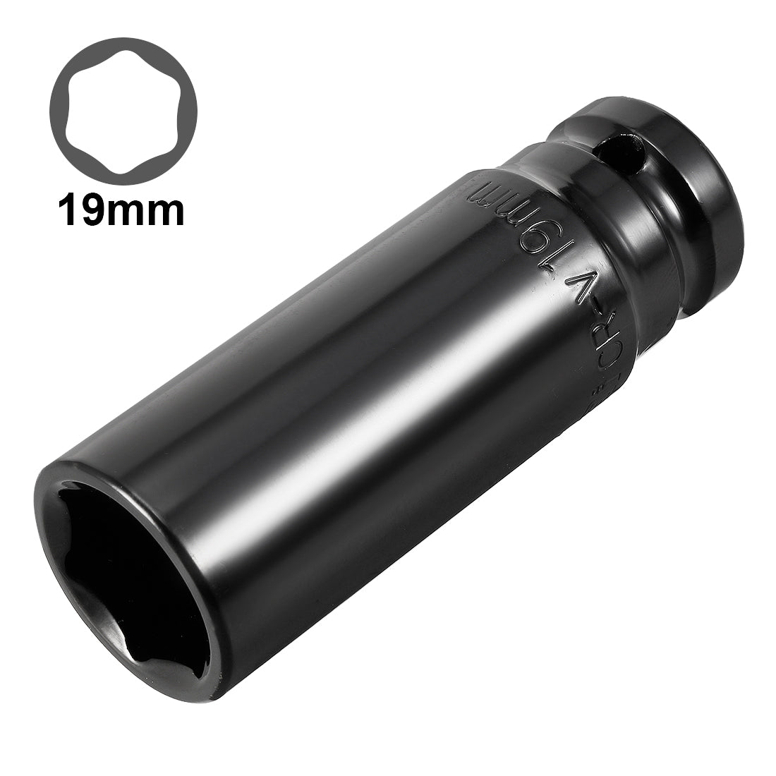 Harfington 2 Pcs 1/2-Inch Drive by 19mm Deep Impact Socket, Cr-V, 6-Point, Metric