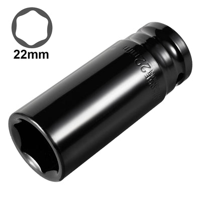 Harfington 1/2-Inch Drive by Deep Impact Socket, Cr-V, 6-Point, Metric