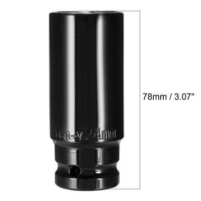Harfington 1/2-Inch Drive by Deep Impact Socket, Cr-V, 6-Point, Metric